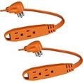 thumbnail image 1 of SUMMIT - 1 Feet 3 Outlet Extension Cord with Flat Plug - Triple Extension Wire Grounded Multi Outlet for Indoor Use, UL Listed 16/3 SPT-3, 13 Amp - 125V - 1625 Watts, 2 Pack, Orange, 1 of 14