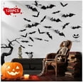 thumbnail image 1 of 120pcs Halloween Bats Decorations Outdoor Indoor, Halloween Party Supplies, 3D Bat Stickers for Wall Window Home Kitchen Scary Decor (4 Sizes, Black), 1 of 13