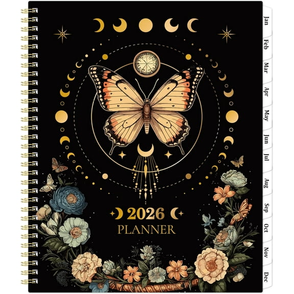 SUMMIT-2026 Planner - 2026 Planner Daily Weekly and Monthly, Jan 2026 - Dec 2026, 8.5" x 11", Colorful Tabs, Back Pocket, Perfect Daily Organizer - Butterfly