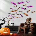 thumbnail image 1 of 72pcs Halloween Bats Decorations, 3D Wall Window Stickers for Indoor Outdoor Home Kitchen Party Scary Decor, 4 Sizes 3 Colors, 1 of 7