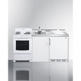 thumbnail image 1 of All-in-one combination kitchenette with refrigerator-freezer, sink, storage cabinet, and coil range, 1 of 5