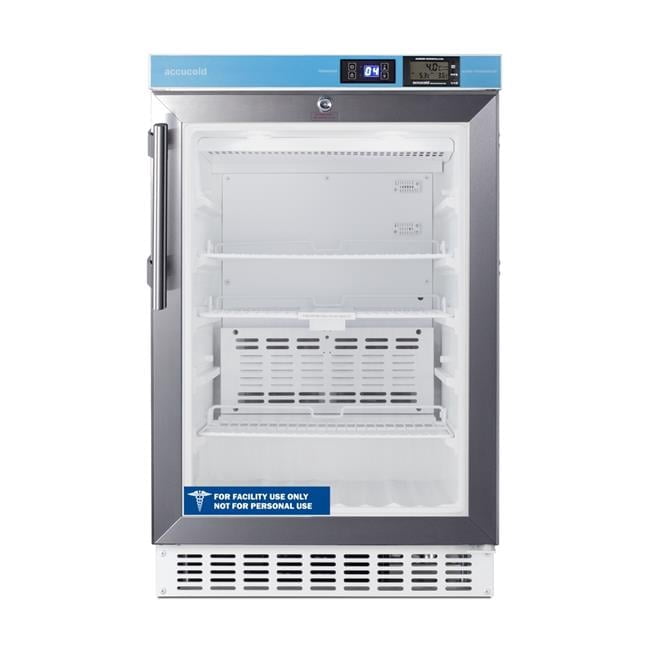 Accucold ACR46GLCAL 20" Built-In Glass Door Pharmacy Refrigerator, 2.65 Cu.Ft., NIST Certified