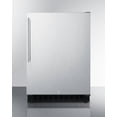 thumbnail image 1 of Built-in undercounter ADA compliant all-refrigerator with wrapped stainless steel exterior, thin vertical handle, door storage, and digital controls, 1 of 3