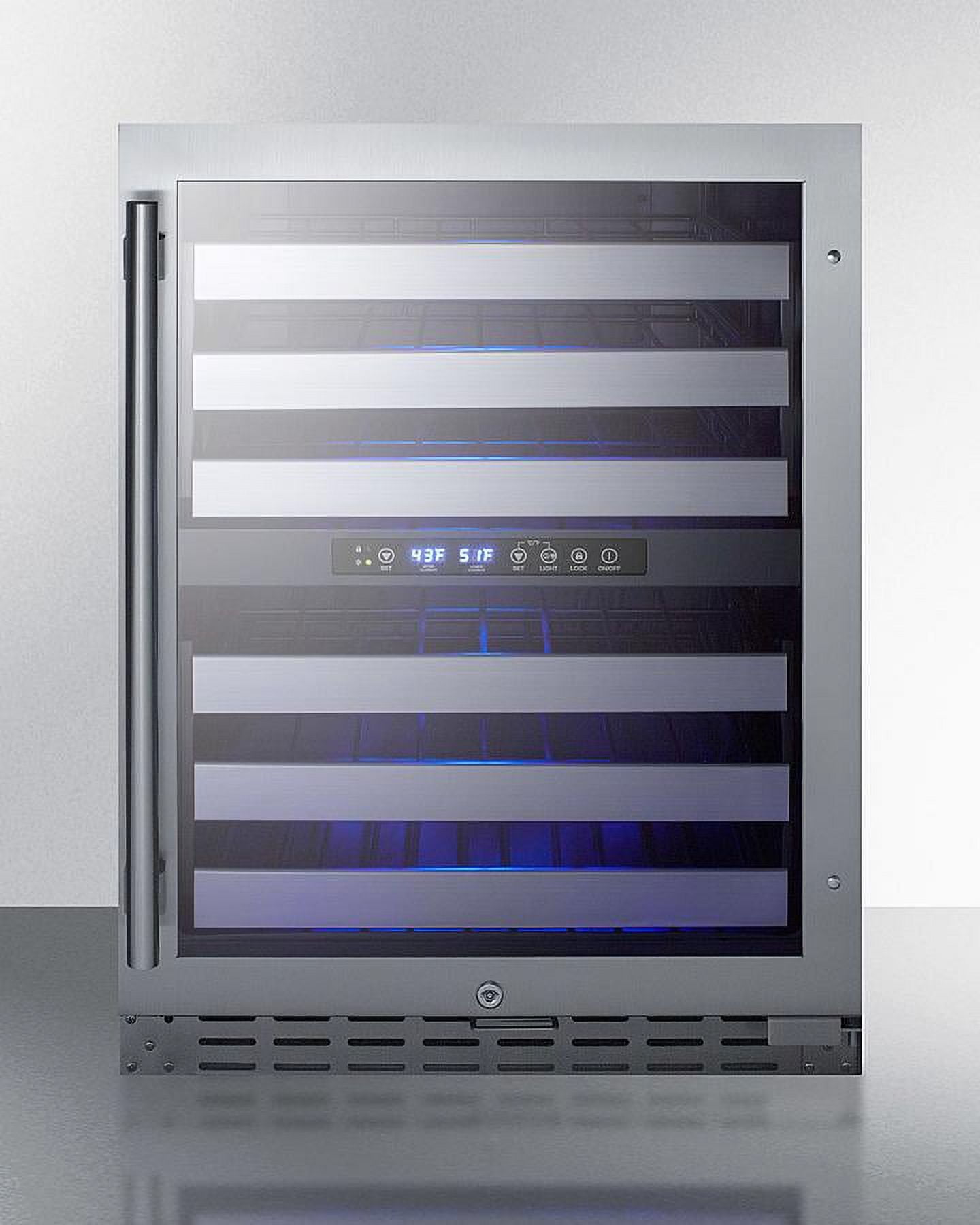 Black Stainless Steel Dual Zone Built-In Wine Refrigerator