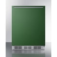 thumbnail image 1 of ADA height 24" refrigerator-freezer for residential use with emerald green door, stainless steel handle, and white cabinet, 1 of 5