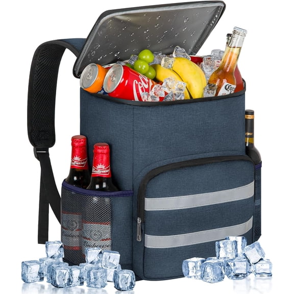 SUMMIT Backpack Cooler - 54 Cans Insulated Leak Proof Cooler Backpack for Men & Women, Cooler Bag Portable Picnic Camping Beach Hiking BBQ Lunch Backpack for Men and Women -Blue