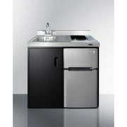 39 Wide All-In-One Kitchenette, stainless steel/black