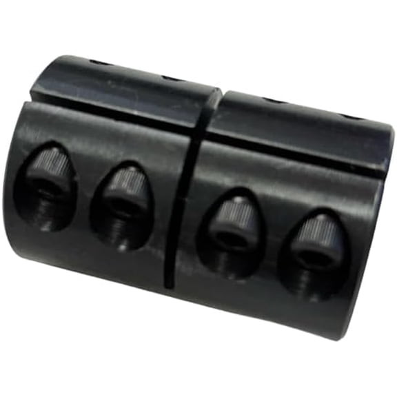 SUMMIT COLLARS ISCC-050-050 Single Split Clamp Shaft Coupler, 1CC-050-050 1/2" x 1/2" Bore, Black Oxide Plated Clamping Coupling, 1-1/4" OD, 1-7/8" Length, 8-32 x 1/2" Industrial Shaft Connector