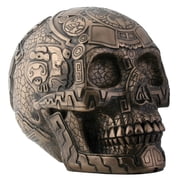 SUMMIT COLLECTION Bronze Aztec Skull with Engraving Collectible Statue