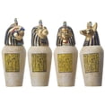 thumbnail image 1 of SUMMIT COLLECTION Egyptian Canopic Jar Set of 4 Pieces 3.5H Jackal Falcom Human Lion, 1 of 2