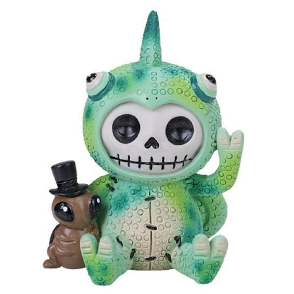 SUMMIT COLLECTION Furrybones Camo Signature Skeleton in Chameleon Costume with Roach Friend