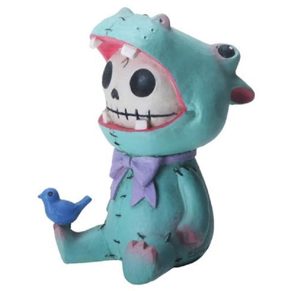 SUMMIT COLLECTION Furrybones Hippolito Signature Skeleton in Hippopotamus Costume with a Small Bird
