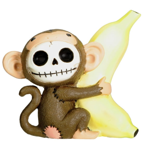 SUMMIT COLLECTION Furrybones Munky Signature Skeleton in Monkey Costume Holding a Banana