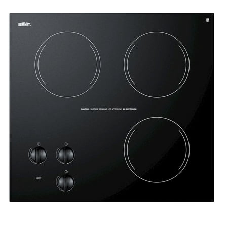 SUMMIT 22" Wide 230V 3-Burner Radiant Cooktop