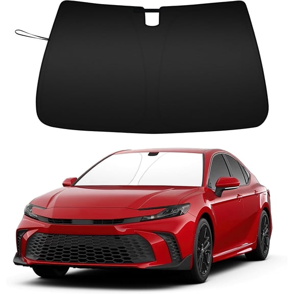 SUMMIT Car Windshield Sun Shade for 2025 2026 Toyota Camry| Front Window Sun Visor| 310T Reflective Polyester| UV Heat Insulation Protection| Foldable Sunshade with Storage Pouch