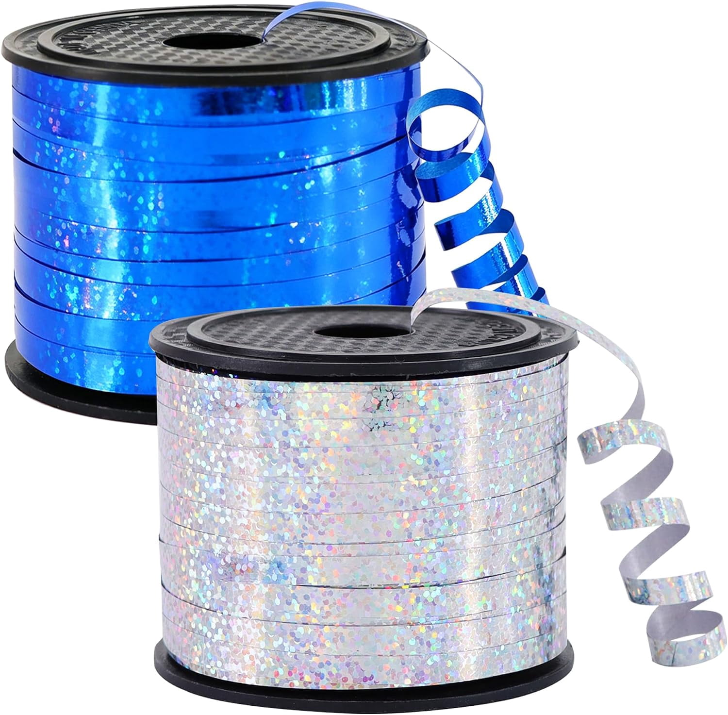 SUMMIT - Curling Ribbon Balloon String 2 Pack 100 Yards Blue Silver ...