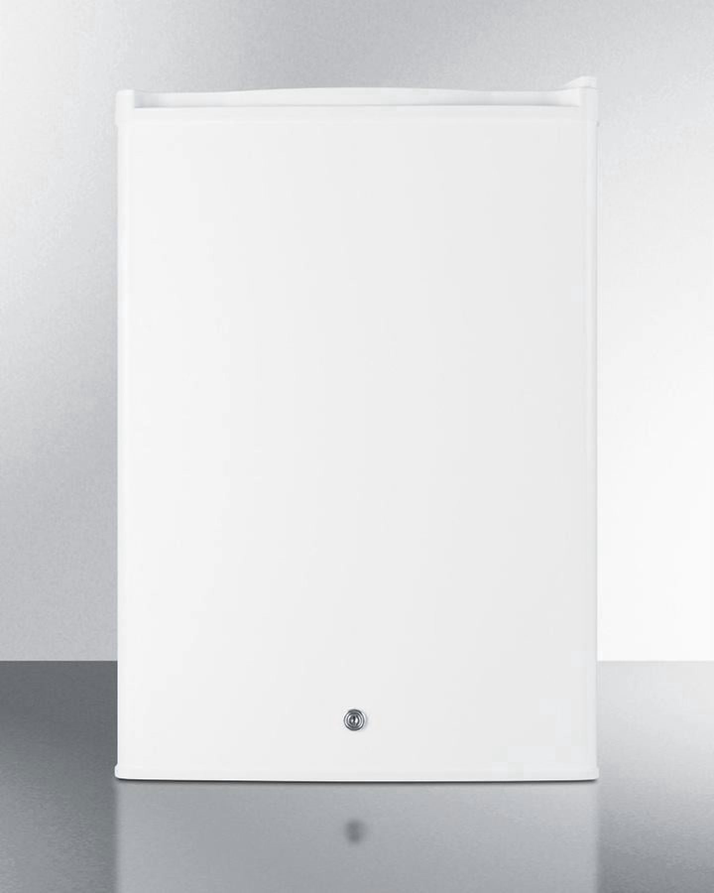 Commercially approved countertop all-refrigerator in white with digital thermostat