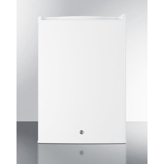 Commercially approved countertop all-refrigerator in white with digital thermostat