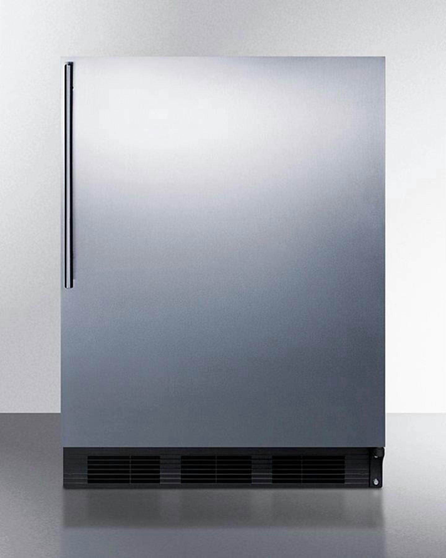 ADA compliant built-in undercounter all-refrigerator for general purpose or commercial use, auto defrost w/SS door, thin handle, and black cabinet
