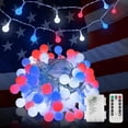 thumbnail image 1 of SUMMIT Fairy Lights, 50 Led Battery Powered String Lights, Globe String Lights for Flag, Backyard, Patio, Garden, Party, Bedroom, Living Room, Classroom, Christmas, Red White and Blue, 1 of 16
