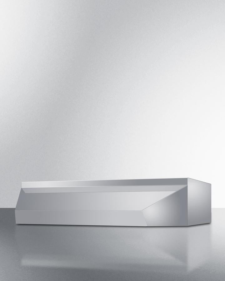 24" wide shell hood in stainless steel