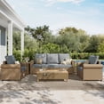 thumbnail image 1 of SUMMIT LIVING All-Weather Wicker Patio Furniture Set With 42" Fire Pit Table, 5-Piece Outdoor Patio Conversation Set, Gray, 1 of 16