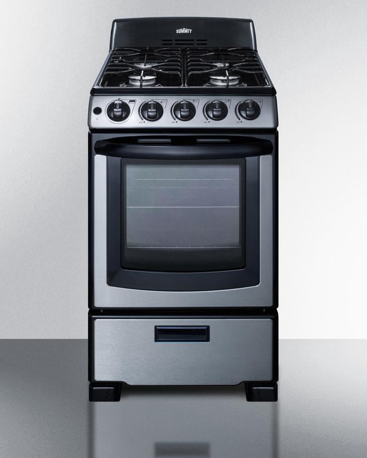 Summit PRO201SS 20 in. Wide Sealed Burner Gas Range, Stainless Steel - Replaces PRO200SS