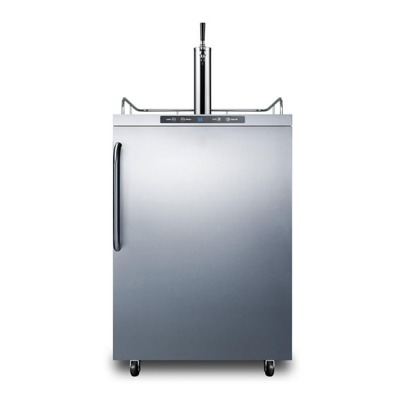 Summit 24-Inch 5.6 Cu. Ft. Outdoor Rated Single Tap Beer Dispenser / Kegerator - Stainless Steel - SBC635MOS