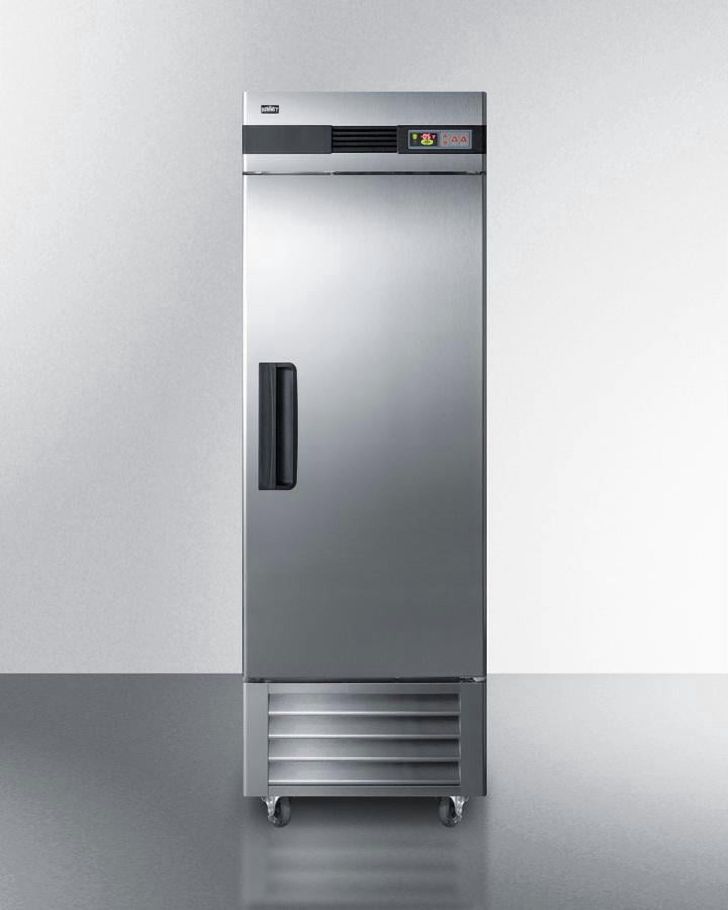 Commercially approved frost-free reach-in freezer in complete stainless steel