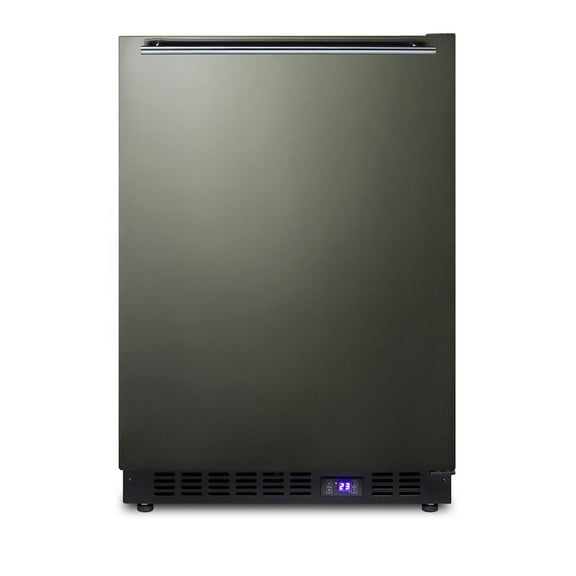 24" Wide Built-In All-Freezer, Black Stainless Steel