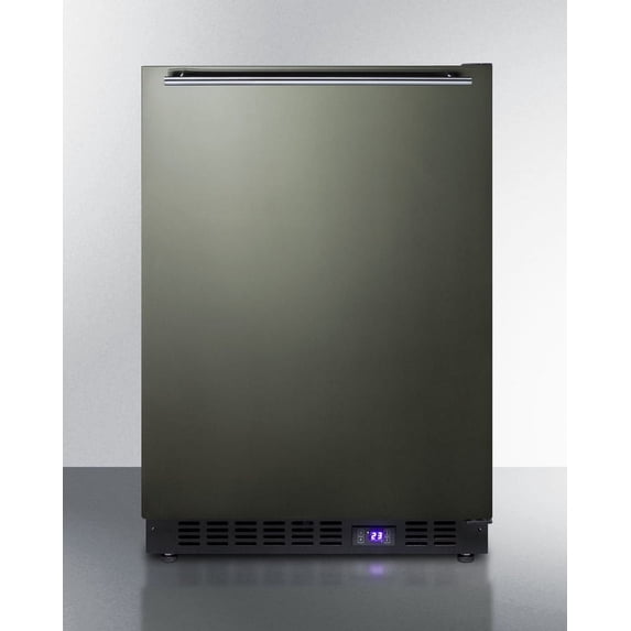 24" Wide Built-In All-Freezer, Black Stainless Steel