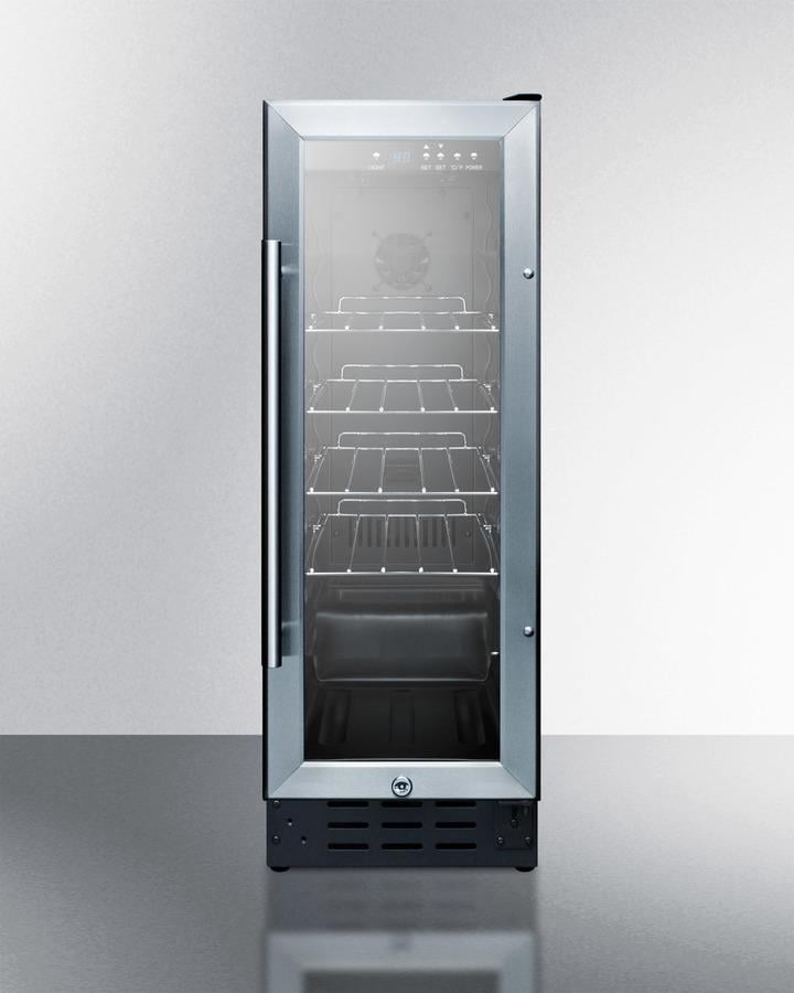 12" wide built-in undercounter commercial beverage center with lock, digital thermostat, and LED lighting
