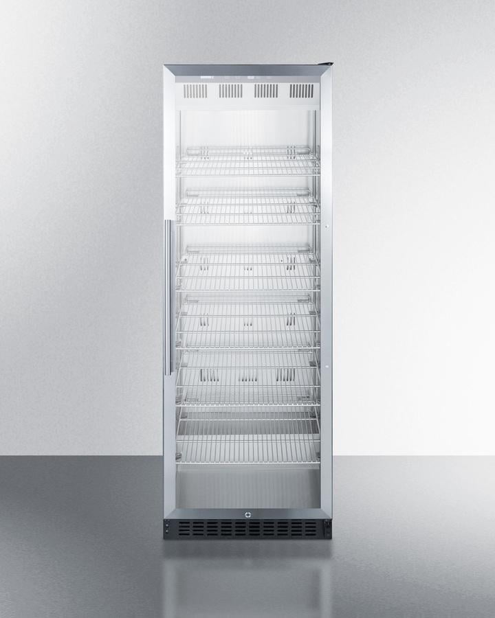 Summit 24" Stainless Steel Commercial Beverage Refrigerator with Glass Door