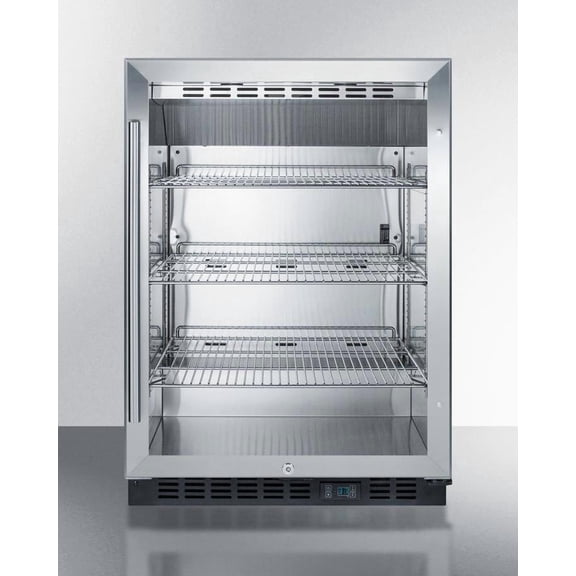 24" Wide Built-In Beverage Center, Glass, Black