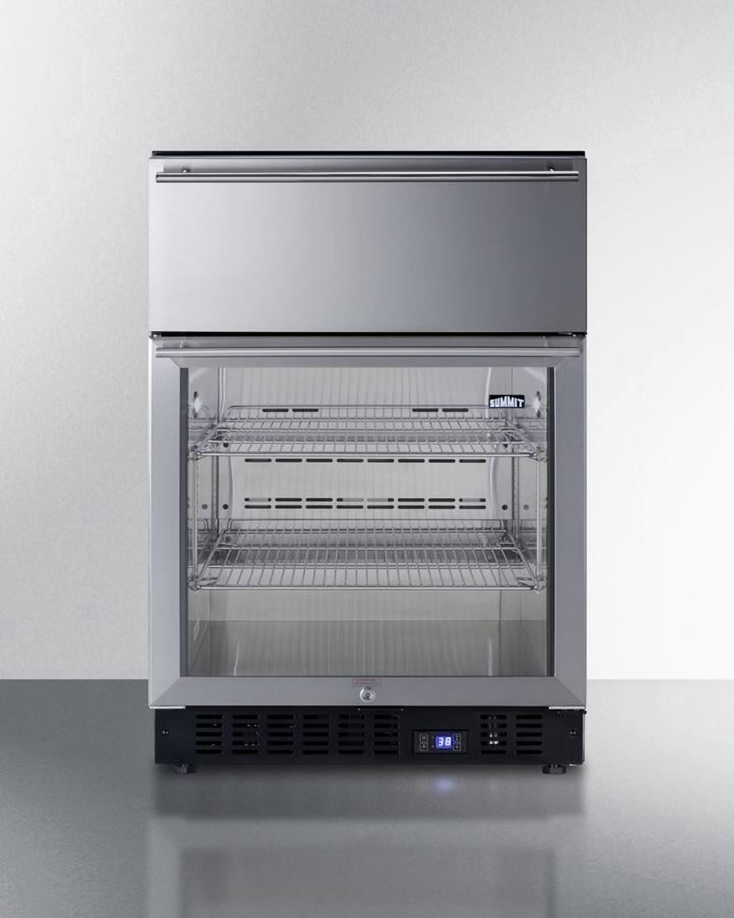 Summit 24" Built-In Beverage Refrigerator/Top Drawer