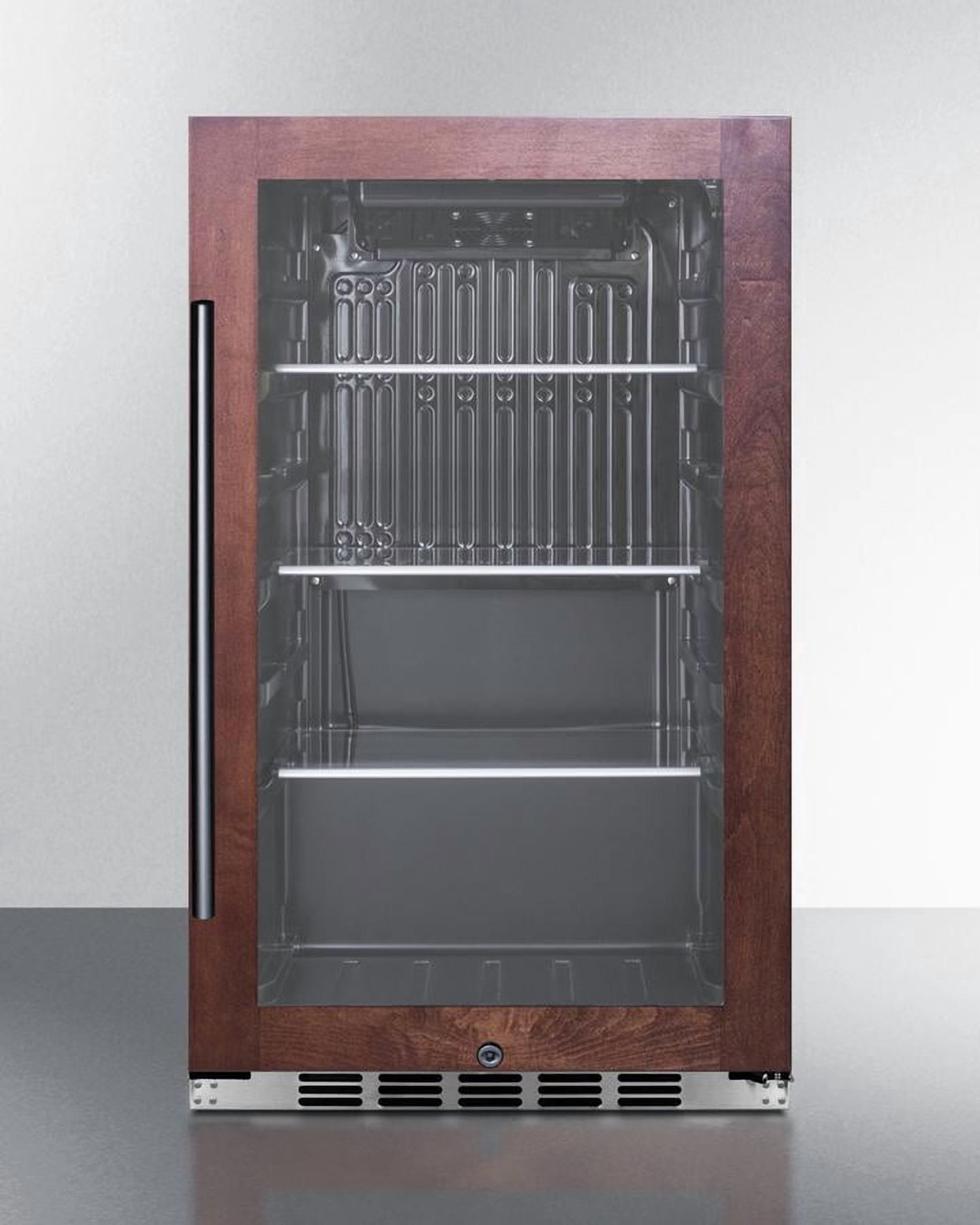 Shallow Depth Indoor/Outdoor Beverage Cooler, Panel-Ready, Black