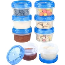 Salad Dressing Containers, [8 Pack*2 oz] Reusable Easy to Open Dressing, Condiment, Sauce, Dip Containers to Go With Leak-Proof Twist Top Lids, Bpa Free, Safe For Microwave, Freezer, Dishwasher