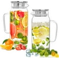 thumbnail image 1 of UniMall Set of 2 Glass Pitcher with Lid, 1200ml Leak Proof,Glass Water Jugs, BPA-Free,Microwave & Dishwasher Safe Pitcher,Sun & Iced Tea, Sangria,Cold Brew Coffee & More, 1 of 13