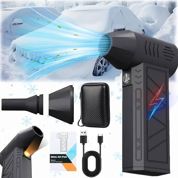 SUMMIT - Snow Whiz Led Turbo Blower,Mini Turbo Snow Blower, Turbos Blower Hand Held,Turbo Breeze Electric Blowers with Led, Air Duster Cordless Cleaner for Car,Home,Keyboard,Computer