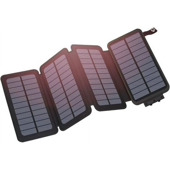 Solar Charger Power Bank 25000mAh USB C Fast Charging Portable Phone Charger with 4 Solar Panels & 3 USB Outputs for iPhone Tablet