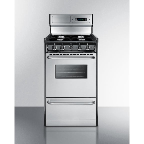 20" Wide Gas Range, Open Burners