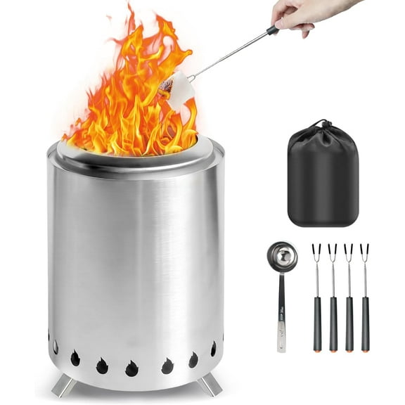 SUMMIT - Tabletop Fire Pit Outdoor, Wood Pellet Table Top Firepit, 7 Inch Mini Fire Pit with Removable Ash-Pan, Firepit with Carry Bag for Outside Patio Camping Backyard Picnic