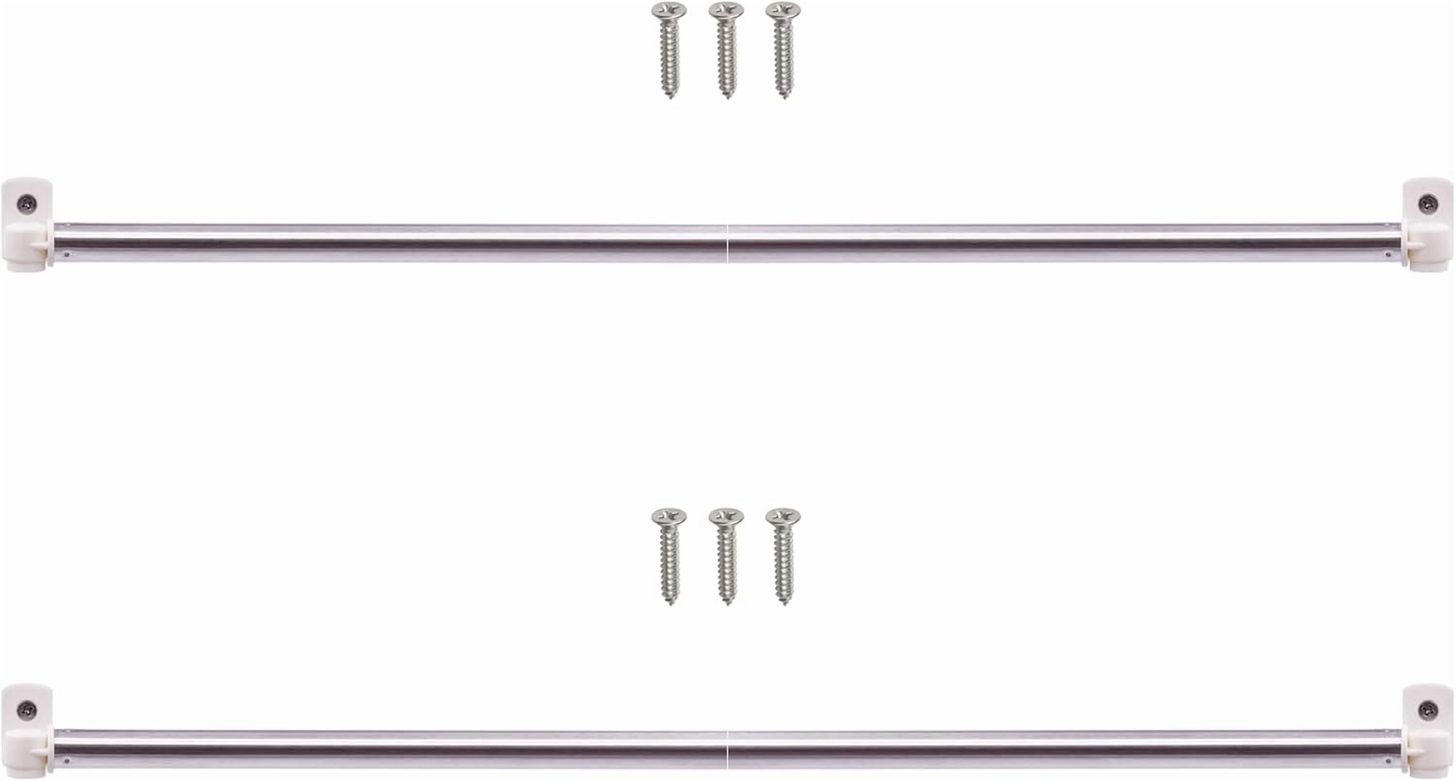 SUMMIT-Type A 16" to 39.5" Swivel End Curtain Window Sash Rod for Top & Bottom Doors & Sidelights Petite Café Sidelight Rods W Screws (White-2)