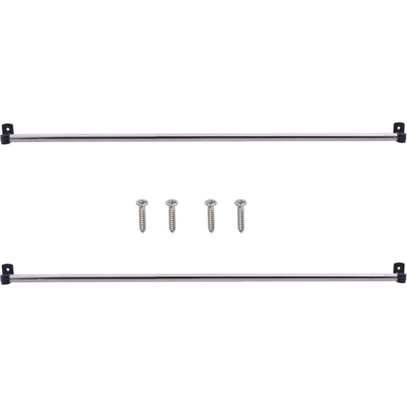 SUMMIT-Type A 16" to 39.5" Swivel End Window Curtain Sash Rod for Top & Bottom Doors & Sidelights Petite Café Sidelight Rods W Screws (Black-2)