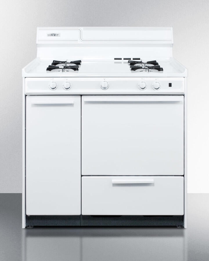 Summit 36" White Porcelain Free-Standing Gas Range