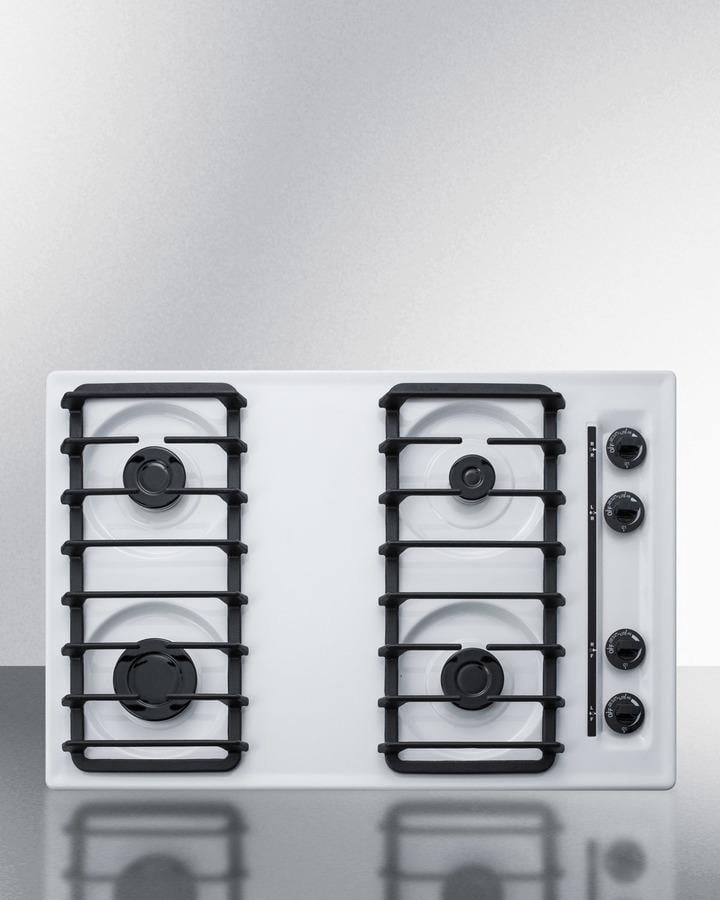 Summit Appliance WTL053S 30 in. Wide 4-Burner Gas Cooktop, White