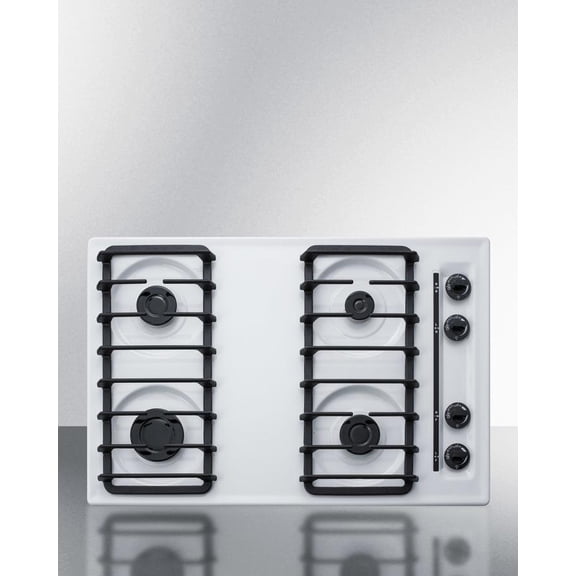 Summit Appliance WTL053S 30 in. Wide 4-Burner Gas Cooktop, White