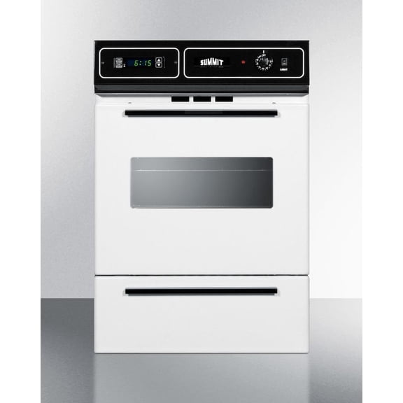 24" Wide Gas Wall Oven, White