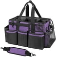 thumbnail image 1 of SUMMIT Wearable Cleaning Caddy, Cleaning Caddy Supplies Organizer with Handle & Shoulder Straps for Housekeepers, Under Sink & Car Cleaning Tool Organizers Bag with 4 Foldable Divider (Purple), 1 of 14
