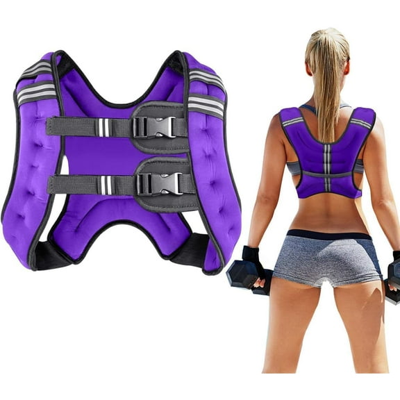 SUMMIT Weighted Vest for Women and Men 8 12 16 20 25 30 Lbs with Reflective Stripe and Double Adjustable Buckle Straps Weight Vests for Strength Training, Jogging, Cardio, Weight Loss